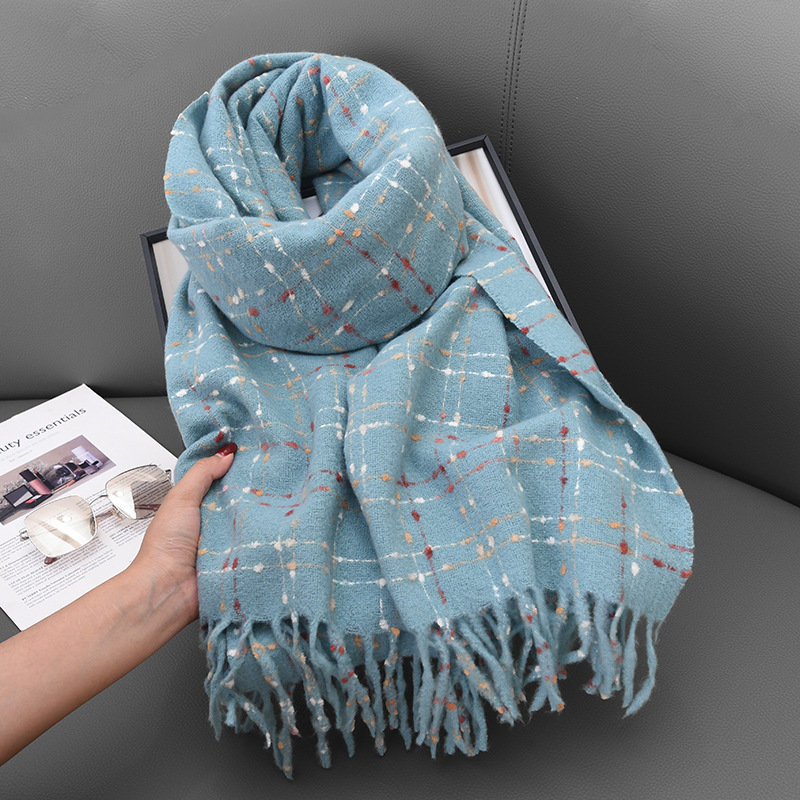 Cashmere Pashmina Wrap - ผ้าพันคอไหมพรมลายสก็อตพิมพ์ลายเพสลีย์สำหรับผู้หญิง ผ้าคลุมไหล่หนานุ่ม อุ่นสบายสำหรับฤดูหนาว พร้อมพู่ห้อยตกแต่ง สีแดง เหมาะสำหรับเทศกาลคริสต์มาส