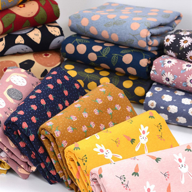 Flannel Shirt Lined - ผ้าแฟลนเนลสำหรับเด็ก ลายการ์ตูนดอกไม้ ขนาดครึ่งเมตร ผ้าฝ้าย 100% ผ้าแฟลนเนลบุขน