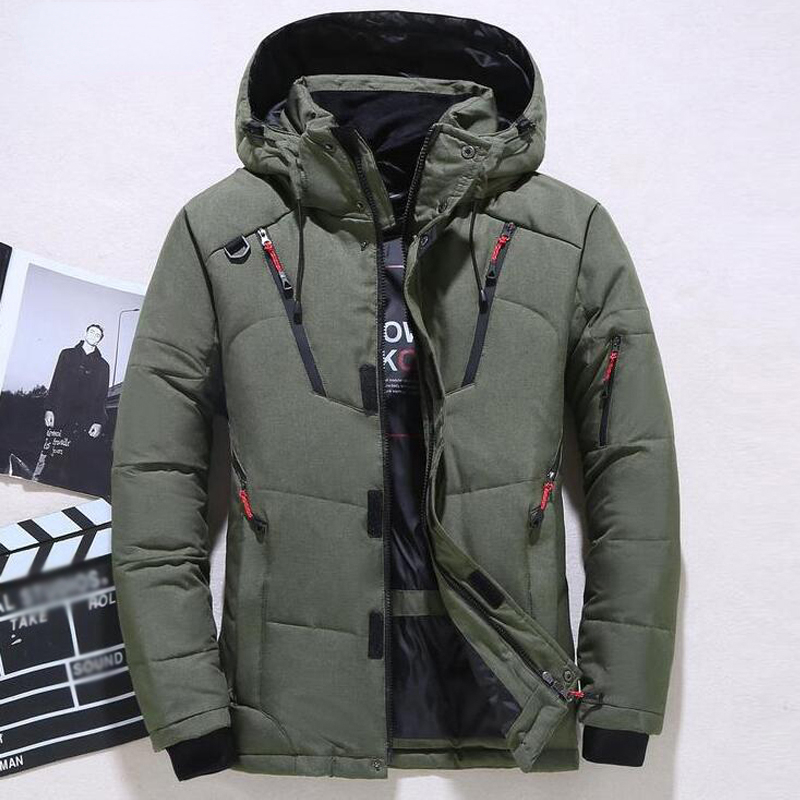 เสื้อแจ็คเก็ตดาวน์ชายฤดูหนาวผู - Down Jacket Packable บทวิจารณ์และราคา