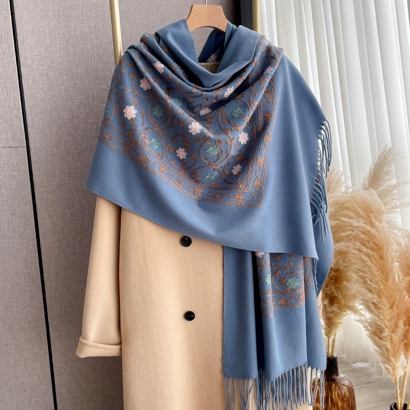 ผ้าพันคอแคชเมียร์ปักลายใหม่ปี  - Cashmere Pashmina Wrap บทวิจารณ์และราคา