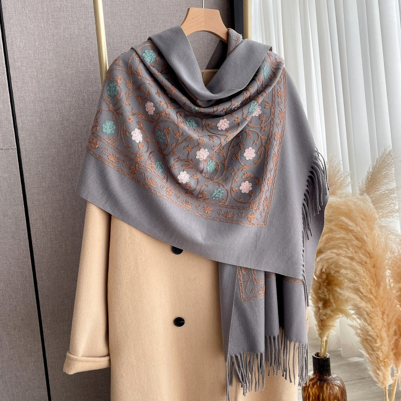 ผ้าพันคอแคชเมียร์ปักลายใหม่ปี  - Cashmere Pashmina Wrap บทวิจารณ์และราคา