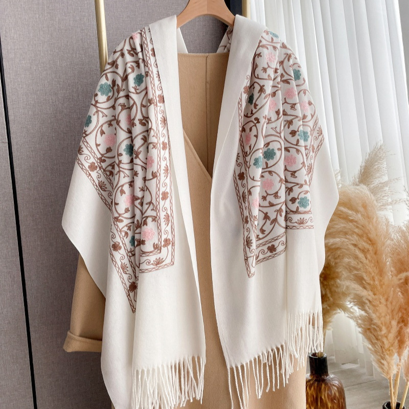 ผ้าพันคอแคชเมียร์ปักลายใหม่ปี  - Cashmere Pashmina Wrap บทวิจารณ์และราคา