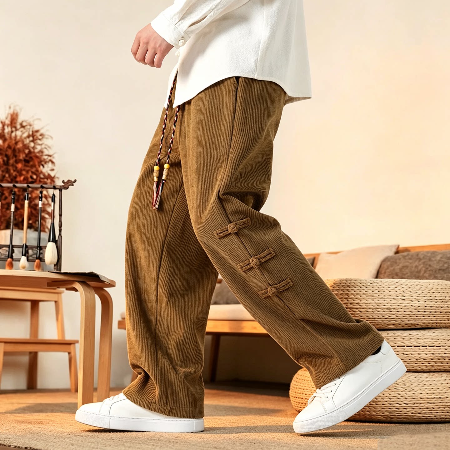 กางเกงผู้ชายใหม่เอี่ยม กางเกงผ - Corduroy Pant Warm บทวิจารณ์และราคา