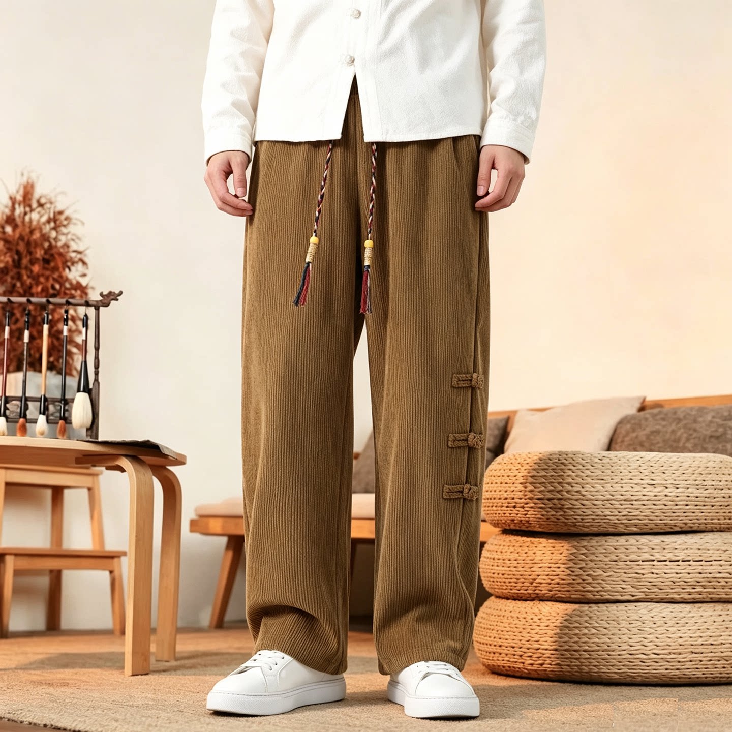 กางเกงผู้ชายใหม่เอี่ยม กางเกงผ - Corduroy Pant Warm บทวิจารณ์และราคา