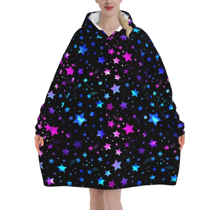 เสื้อฮู้ดผ้าห่มลายกลุ่มดาวจักร - Sherpa Hoodie Fleece บทวิจารณ์และราคา