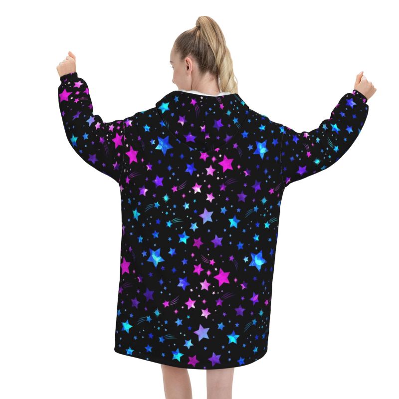 เสื้อฮู้ดผ้าห่มลายกลุ่มดาวจักร - Sherpa Hoodie Fleece บทวิจารณ์และราคา